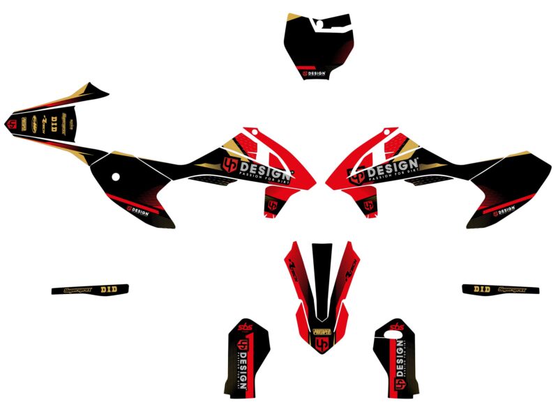 Kit déco GASGAS MC 50 2021-2022 – UP SPIKE Noir-Rouge
