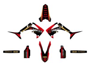 Kit déco motocross Honda CRF250 R 2010-2013 – UP SPIKE Noir-Rouge
