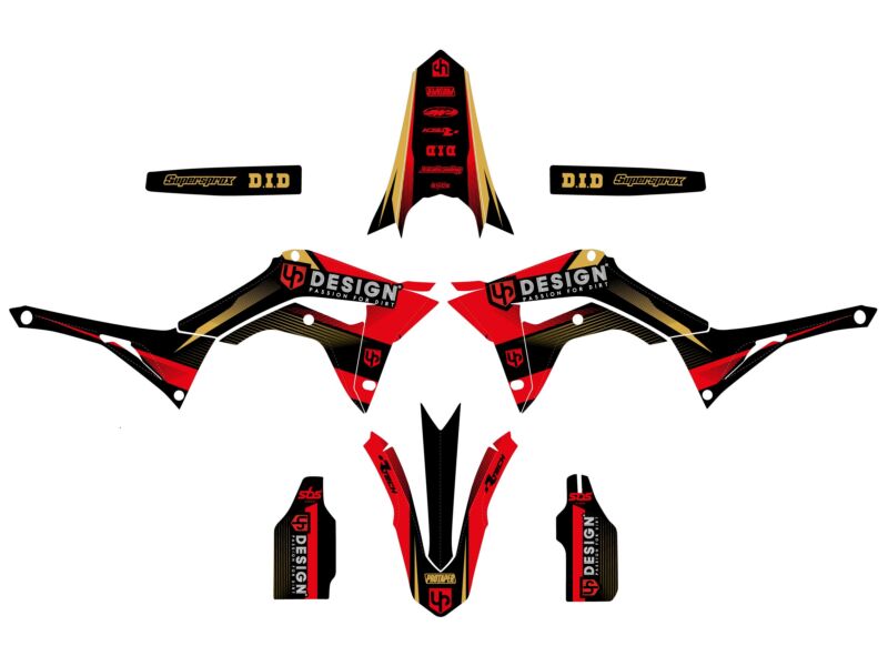 Kit déco moto – Honda CRF250R 2018 – UP Design SPIKE Noir Rouge