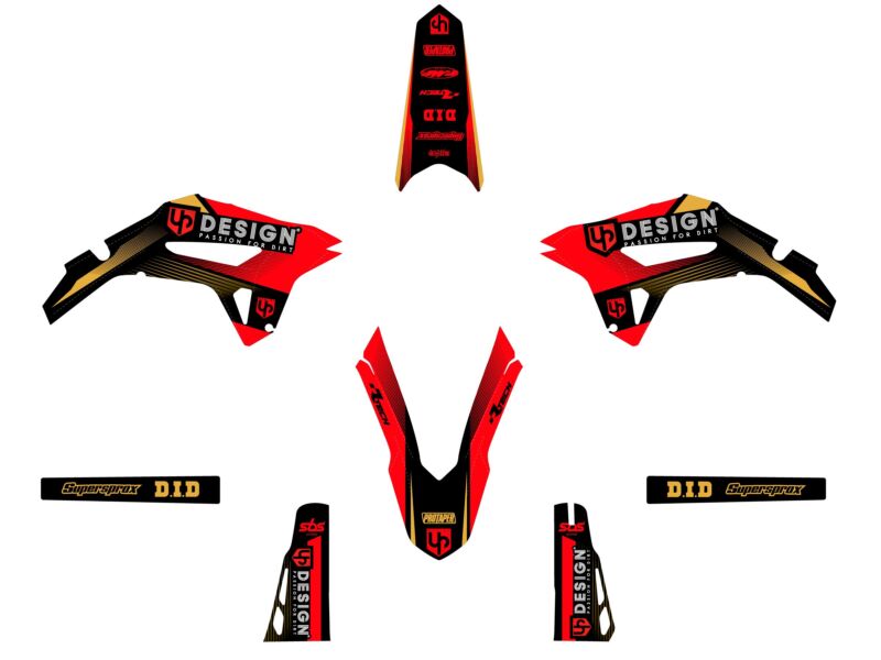 Kit déco pour Honda CRF450 R (2021 à 2023) – UP Design Noir-Rouge