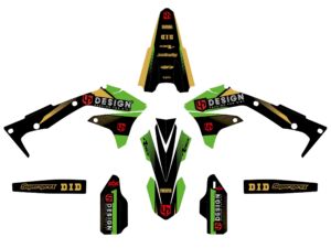 Kit déco pour Kawasaki KX250F (2009-2012) – UP Design – Spike Noir-Vert