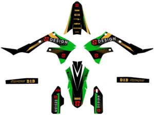 Kit déco motocross Kawasaki KX 450 F 2020-2023 – UP Spike Noir-Vert