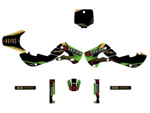 Kit déco Kawasaki KX65 (2000-2022) – Noir-Vert – UP Design