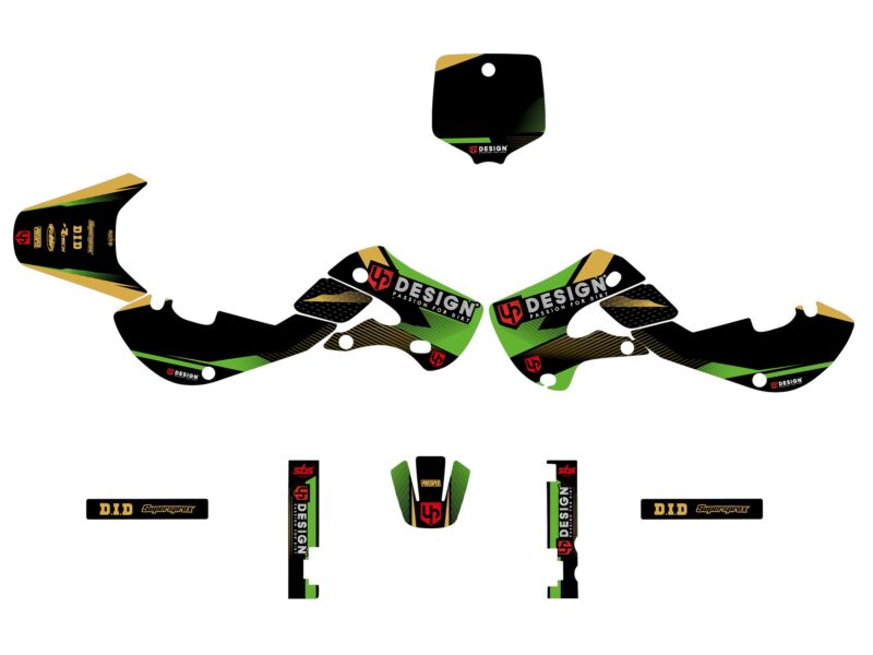 Kit déco Kawasaki KX65 (2000-2022) – Noir-Vert – UP Design
