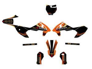 Kit déco pour KTM SX 50 (2003-2008) – UP Spike Noir-Orange