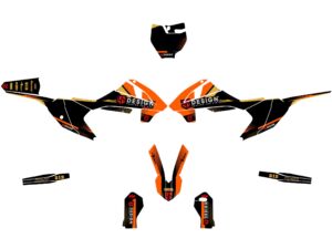 Kit déco KTM SX 65 2019-2023 – Noir-Orange – UP SPIKE