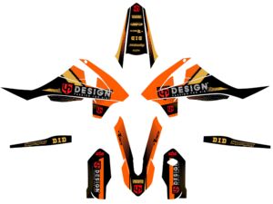 Kit déco moto KTM SX 85 (2018-2023) – Design SPIKE – UP Noir-Orange