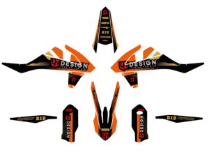 Kit déco motocross KTM SX / SX-F 125 à 450 (2011-2012) – UP SPIKE Noir-Orange