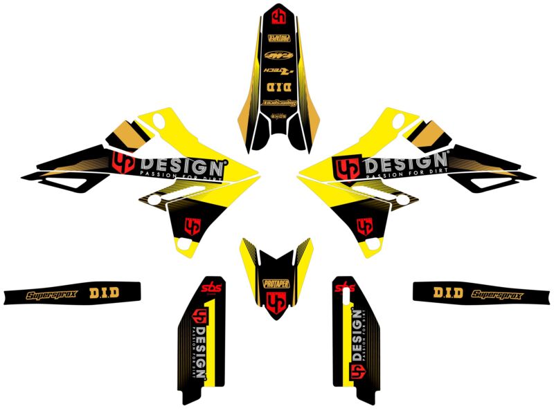 Kit déco Suzuki RM-Z 250 (2007-2009) – UP SPIKE Noir Jaune