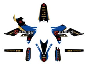 Kit déco Yamaha WR250 F 2015-2019 – SPIKE Noir/Bleu – UP