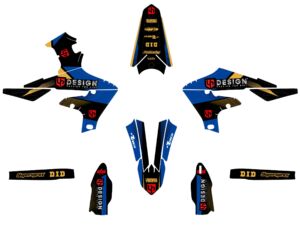 Kit déco Yamaha WR250 F (2020-2023) – SPIKE Noir-Bleu – UP