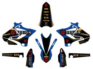 Kit déco Yamaha YZ125 YZ250 2006-2008 – UP SPIKE Noir-Bleu
