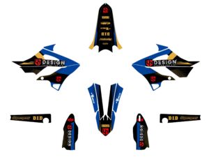Kit déco moto Yamaha YZ125/YZ250 (2022-2023) – UP SPIKE Noir-Bleu