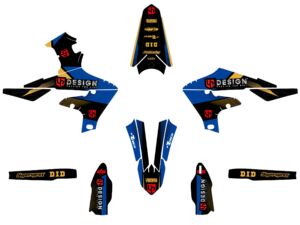 Kit déco moto Yamaha YZ450F 2018-2022 – UP Spike Noir-Bleu