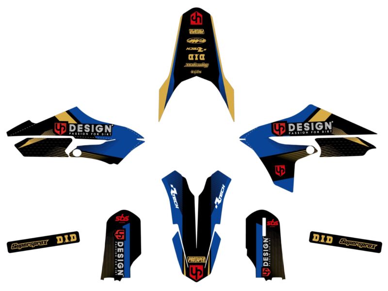 Kit déco YAMAHA YZ 65 (2018-2022) – UP Design SPIKE Noir-Bleu
