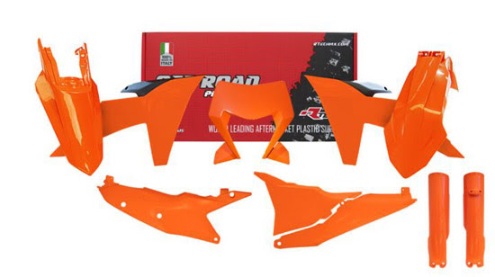 Kit plastique carénage KTM EXC 150-300 – R’Tech RKITKTMAR0704 – 7 pièces avec protec fourche