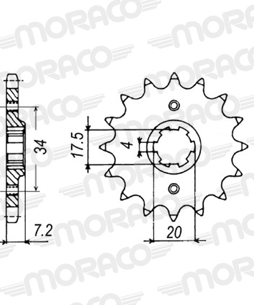 Pignon sortie de boîte Honda XLR250 MD11 (1984–1987) – Supersprox – 13 dents – Pas 520 – PA20213