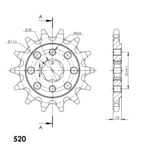 Pignon sortie boîte Honda CRM125 NSR125 VT125 XL125 1990-2015 – Supersprox PA30514