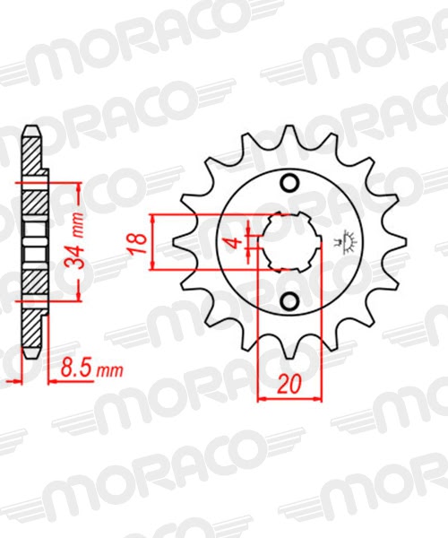 Pignon sortie de boîte – Pas 520 – 12 dents – Supersprox PA31712 – Acier renforcé