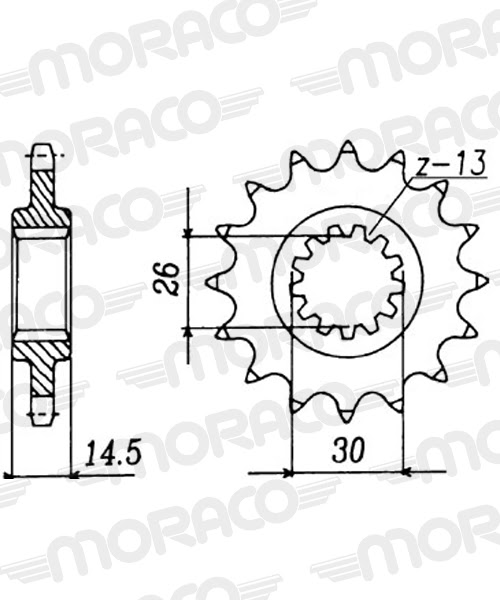 Pignon sortie de boîte Honda CB750 K Z RC01 1979 – Supersprox PA60115 – Acier Pas 630 – 15 dents
