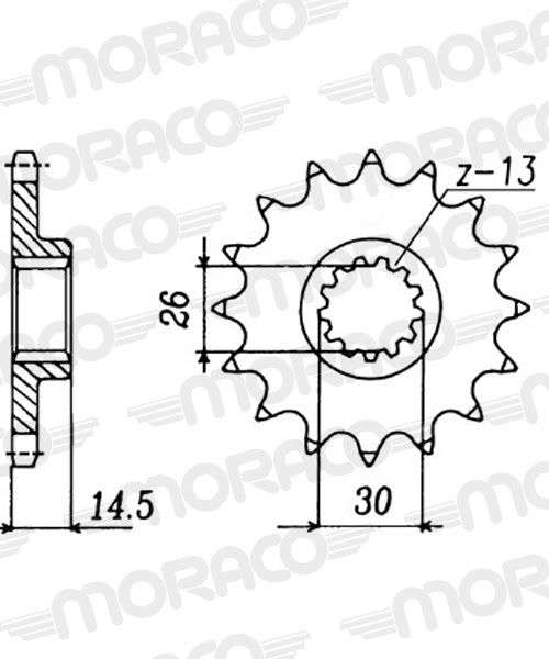 Pignon de sortie Honda CBX1000 1981–1982 – 18 dents – Pas 530 – Supersprox PA80118