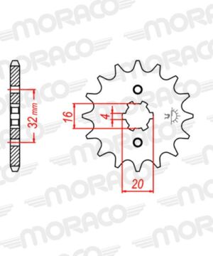 Pignon sortie de boîte 13 dents pas 428 – Supersprox PB21113