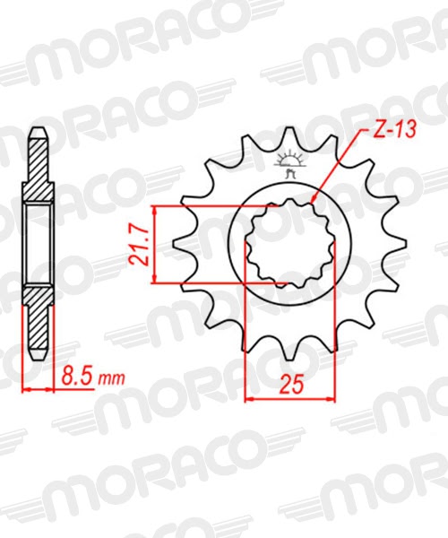 Pignon sortie de boîte 520 14 dents Supersprox PB60114 – Acier durci – tout-terrain