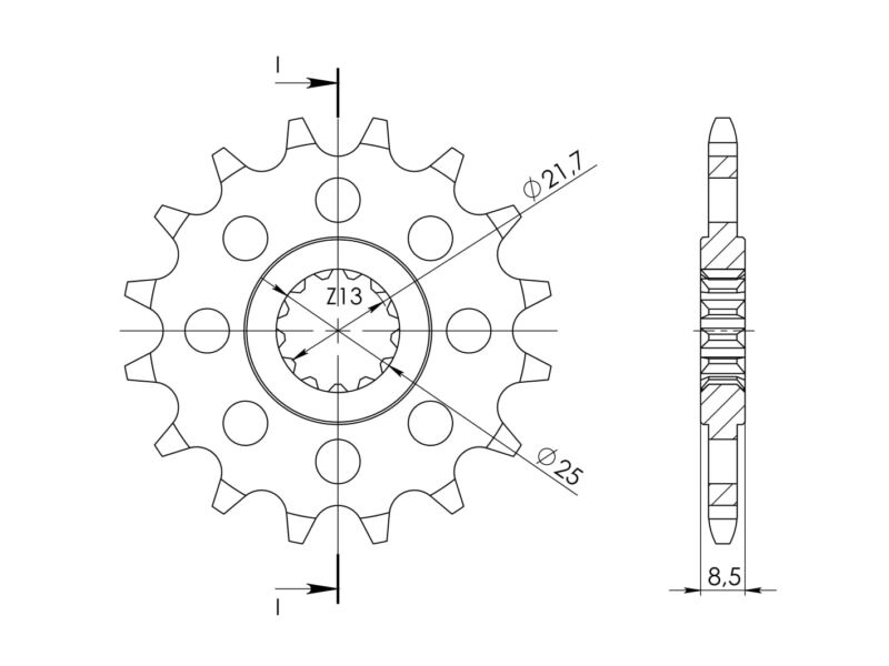 Pignon sortie de boîte Kawasaki ZX-6R /RR 636 2007-2018 – Supersprox PB60116 Acier – 16 dents – Pas 520