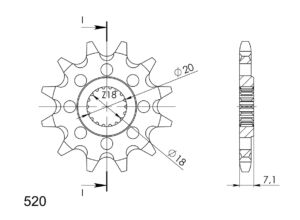 Pignon sortie de boîte Suzuki RM-Z 250 / RM125 (1992–2013) – Pas 520 – Supersprox PC20312