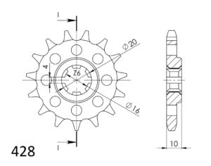 Pignon sortie de boîte Hyosung GV125 2018–2023 & Suzuki GZ125 1998–2014 – Supersprox PC20515