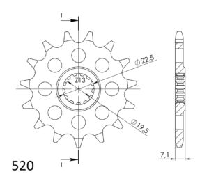 Pignon sortie de boîte Suzuki DR500, GN250, GZ250, TU250 1977–2015 – Supersprox PC40115 – Pas 520 – 15 dents