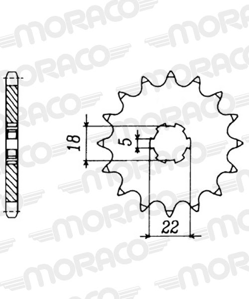 Pignon sortie de boîte Suzuki GT500 T500 (1973–1977) – Acier – Supersprox PC50115 – Pas 530 – 15 dents