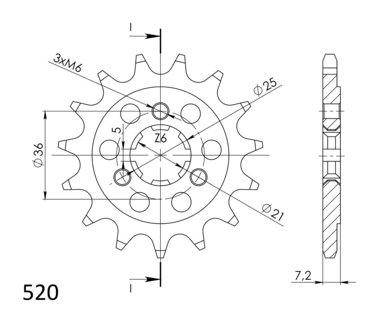 Pignon sortie de boîte Suzuki DR600 / DR650 (1985–1996) – Supersprox PC50316 – 16 dents Pas 520 Acier