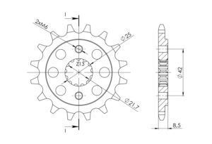 Pignon sortie de boîte Kawasaki Estrella 250 BJ250A/BJ250C – 1994 à 1999 – Supersprox PE50115 – 15 dents – Pas 520