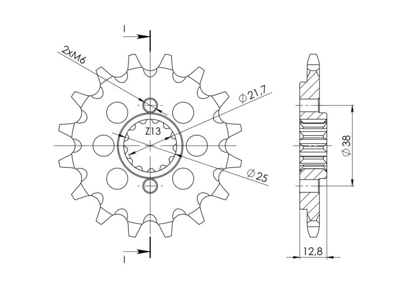 Pignon sortie de boîte Kawasaki KLX650 R LX650A (1993–1996) – Acier SCM45 – Supersprox PE50514