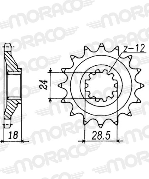 Pignon sortie de boîte Kawasaki GPZ1100 Unitrak ZXT10A 1983–1985 – Supersprox PE80215 – Pas 630 – 15 dents
