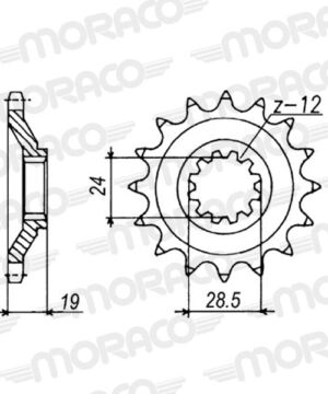 Pignon sortie de boîte Kawasaki GPZ1000 RX 1986-1989 – Supersprox PE80315 – Pas 630 – 15 dents – Acier