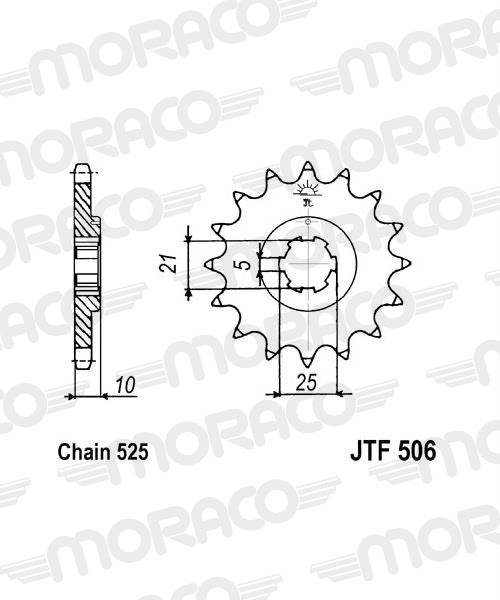 Pignon de sortie de boîte – JTF506-14 – Supersprox – Acier SCM45