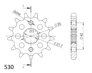 Pignon sortie de boîte – Pas 530 – 13 dents – Supersprox PI40013