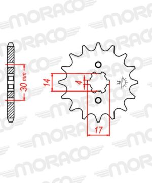 Pignon sortie de boîte Kawasaki KLX125 (2010-2016) – 14 dents Pas 428 – Supersprox PC11014