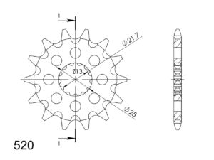 Pignon sortie de boîte 520 17 dents – Supersprox PH50017