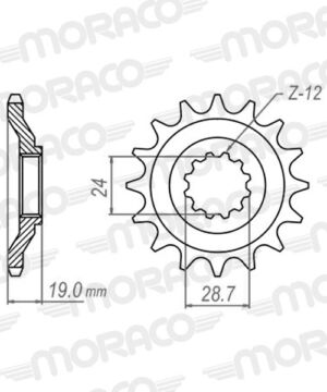 Pignon sortie de boîte Kawasaki ZX-10 Tomcat 1000 (1988–1990) – Supersprox – Acier 17 dents – PE80517