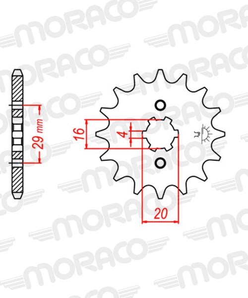 Pignon sortie de boîte 520 – 14 dents – Supersprox PK20014 – Acier hautes performances