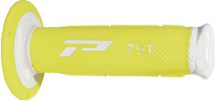 Poignées moto 22/25 mm Progrip 791 Blanc/Jaune Fluo – OffRoad