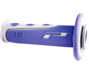 Poignées MX Ø22/25 mm – Progrip 793 Gris/Bleu – Double Densité – Long 115 mm