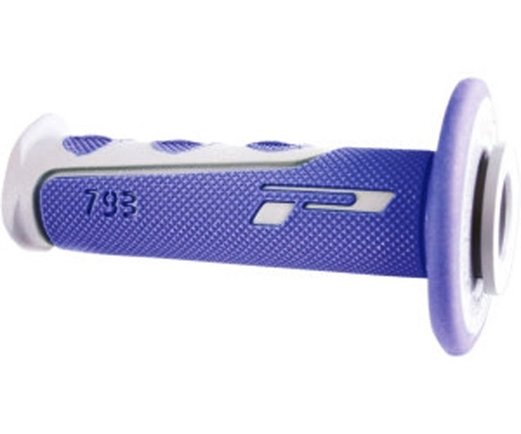 Poignées MX Ø22/25 mm – Progrip 793 Gris/Bleu – Double Densité – Long 115 mm