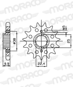Pignon sortie de boîte BMW G450 X 2008–2011 / Husqvarna TC-TE 449 2011–2013 – Supersprox PP30315 – Acier Pas 520 – 15 dents