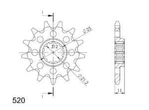 Pignon sortie de boîte Husqvarna SMR/TC/TE/SM510 2002–2014 – 14 dents Pas 520 Acier – Supersprox PQ50014