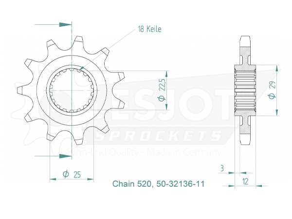 Pignon de sortie de boîte Gas Gas TXT125 2002-2004 – Supersprox 50-32136-09