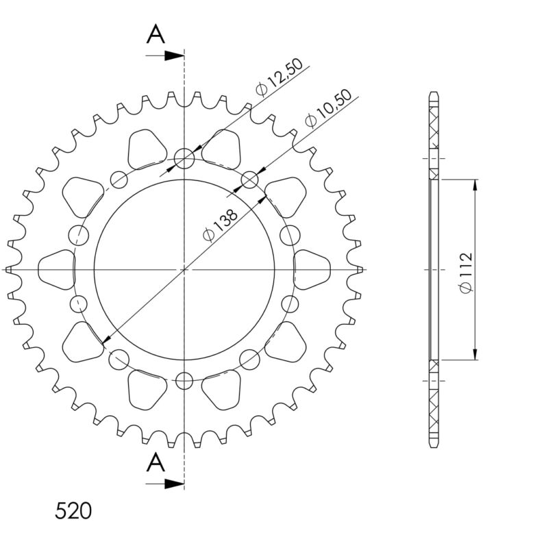 Couronne aluminium 41 dents Honda CB1300 / CBF / VT750 / VTR – 1997 à 2015 – Supersprox 51-32206-41